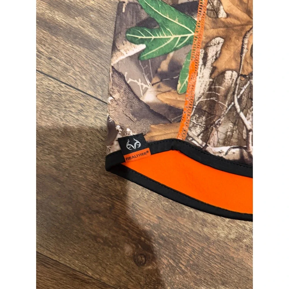 Realtree Edge Camo Balaclava Face Mask Hunting Neck Gaiter Blaze Orange‎ Lining